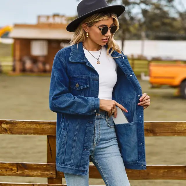 Veste en Jean Élégante pour Femmes avec Fermeture à Boutons pour Soirées 10