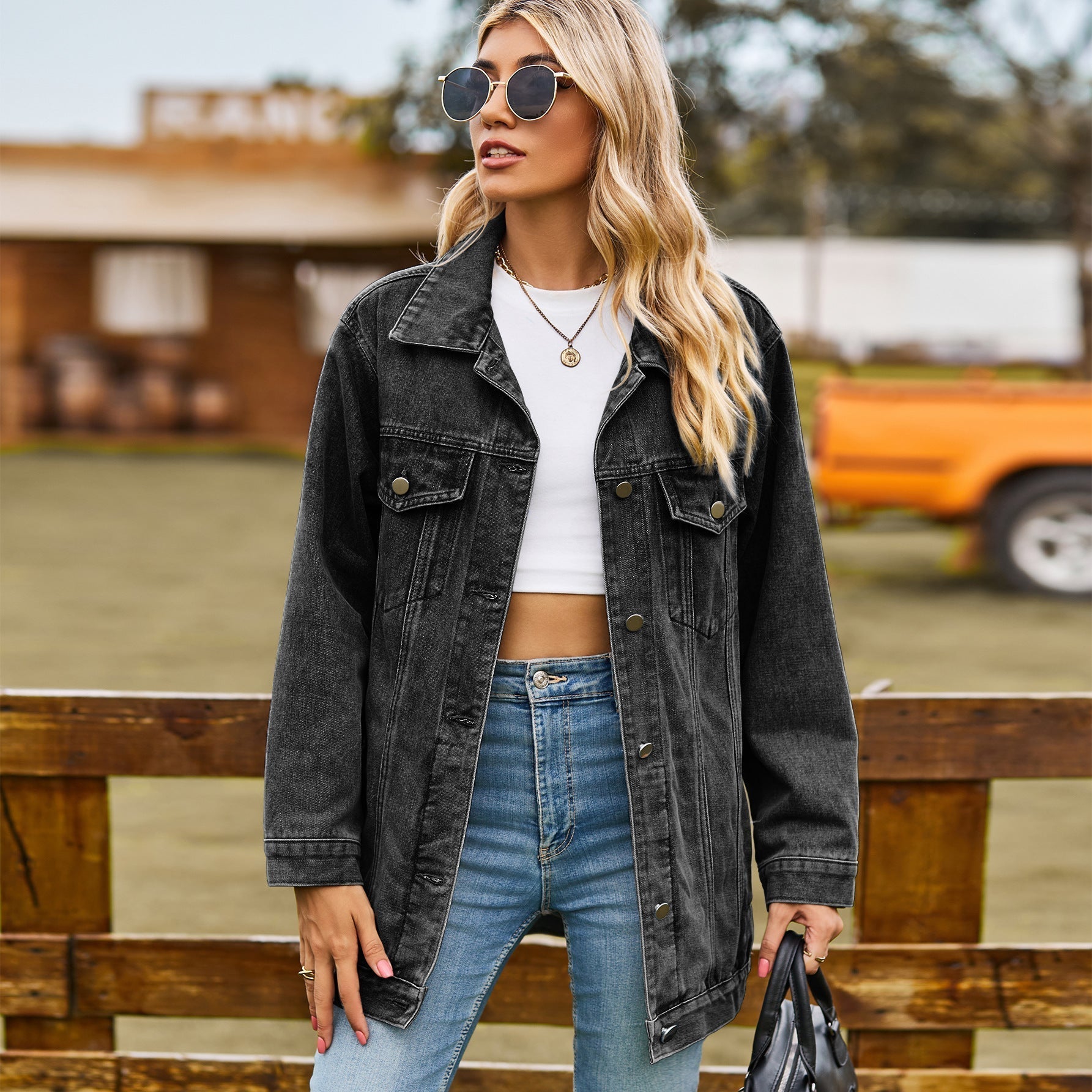 Veste en Jean Élégante pour Femmes avec Fermeture à Boutons pour Soirées 5