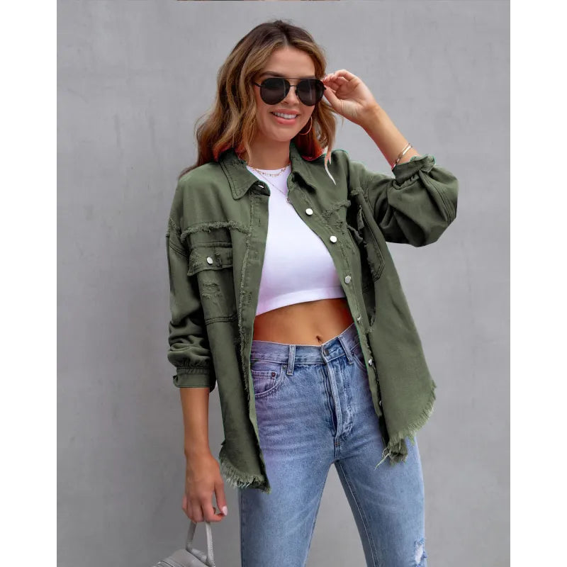 Veste en Jean Femme Larges au Style Énergique et Confortable pour Toutes Occasions 7