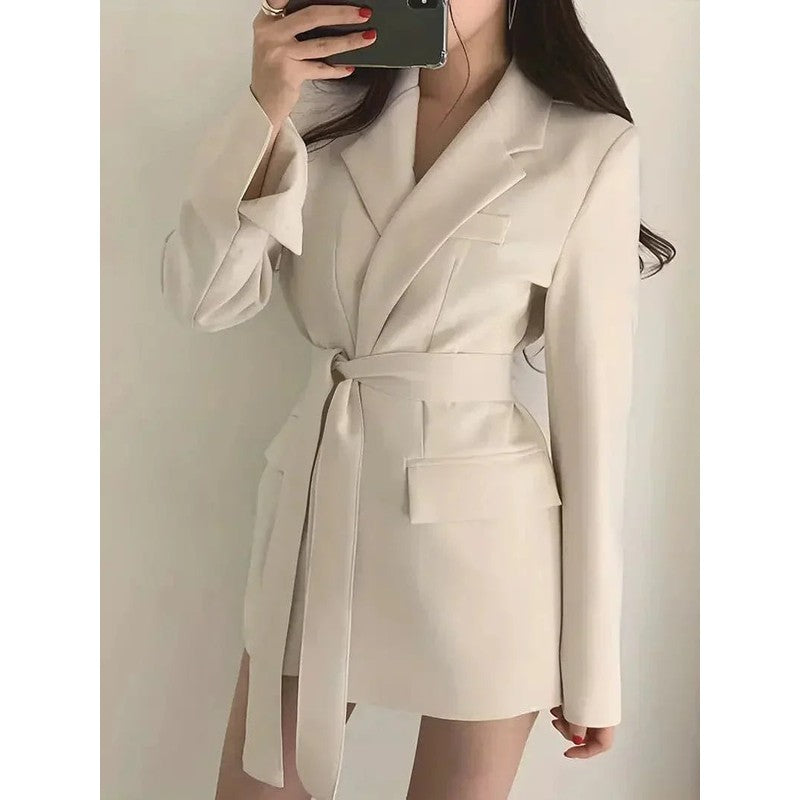 Blazer Robe Femme - Coupe ajustée avec ceinture