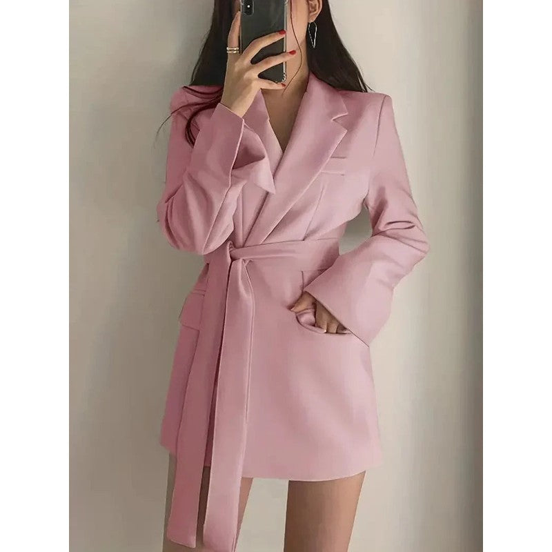 Blazer Robe Femme - Coupe ajustée avec ceinture