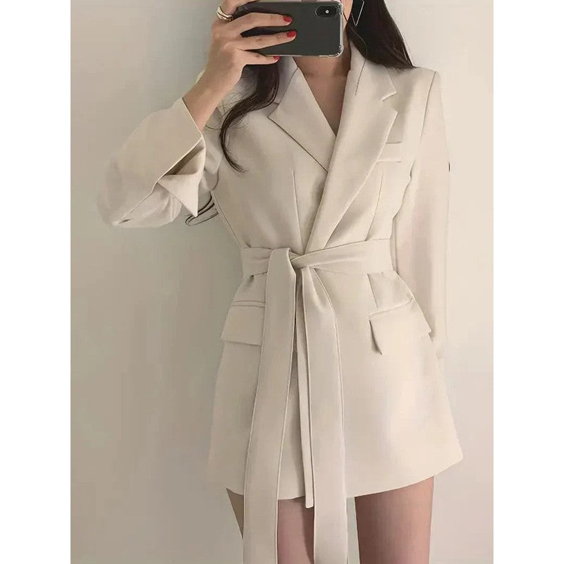 Blazer Robe Femme - Coupe ajustée avec ceinture