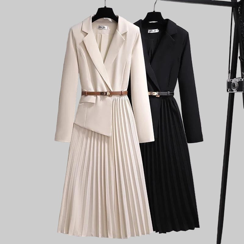 Blazer robe pour femme - Encolure en V avec ceinture