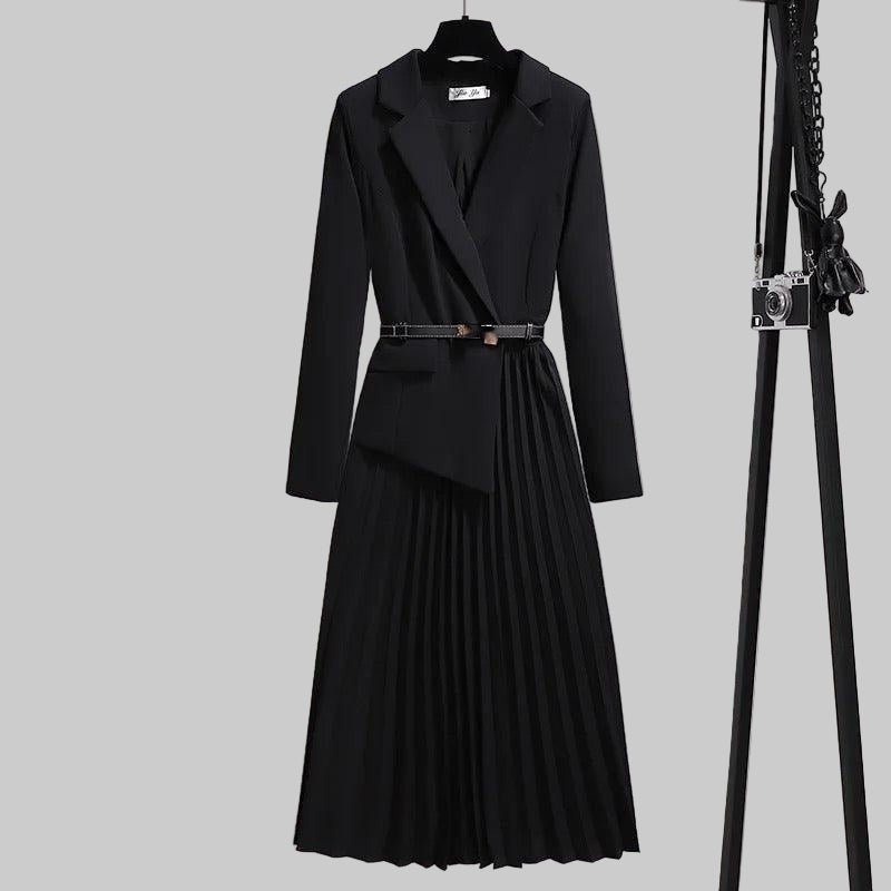 Blazer robe pour femme - Encolure en V avec ceinture