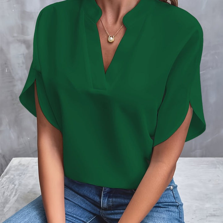 Blouse femme à encolure en V - Manches courtes