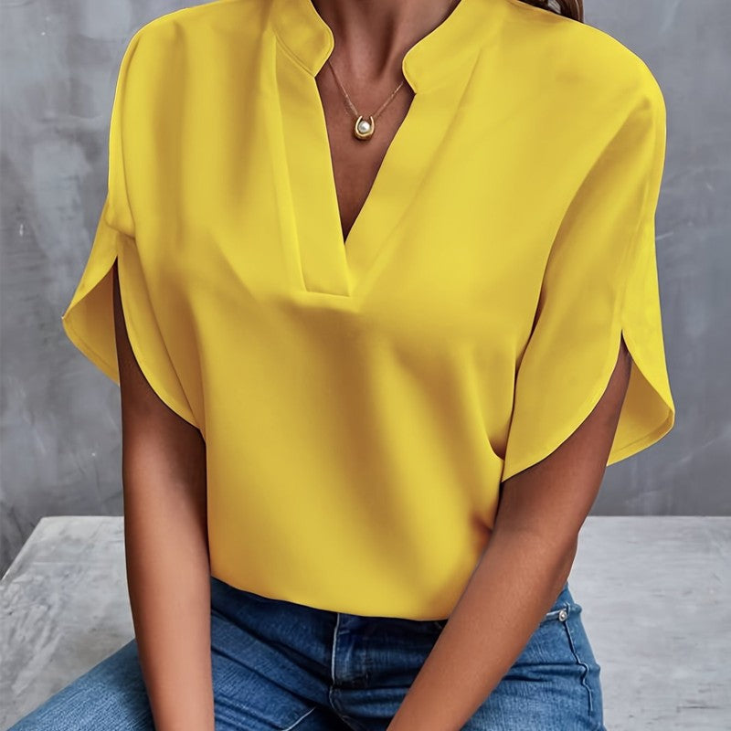 Blouse femme à encolure en V - Manches courtes