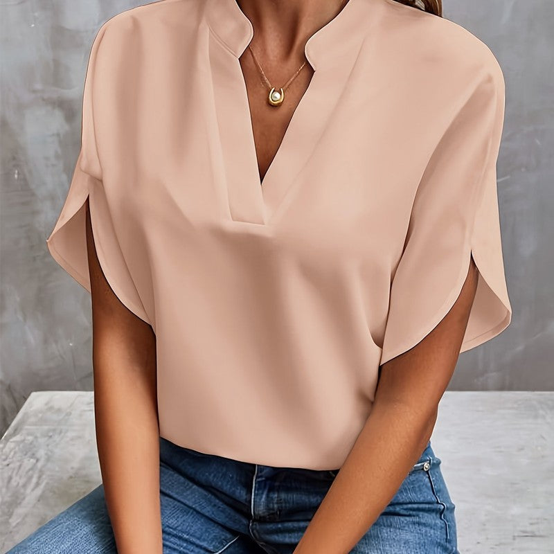 Blouse femme à encolure en V - Manches courtes
