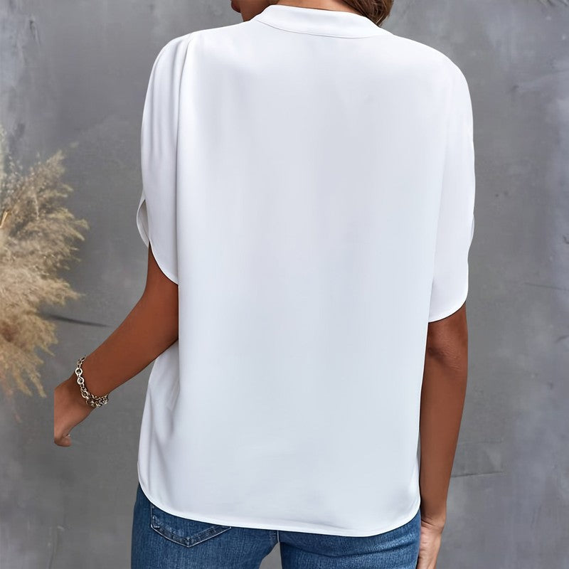 Blouse femme à encolure en V - Manches courtes