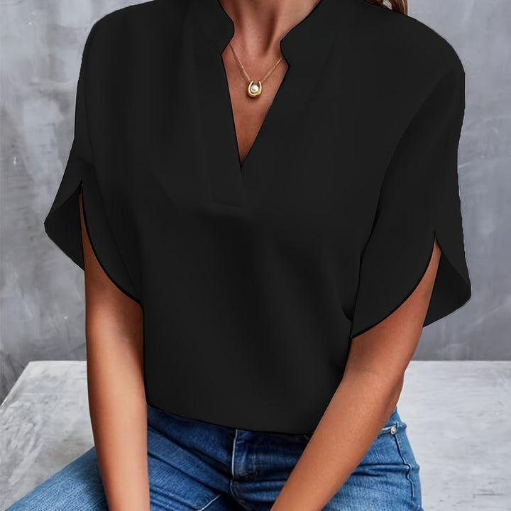 Blouse femme à encolure en V - Manches courtes