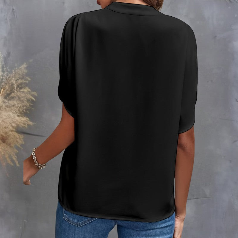 Blouse femme à encolure en V - Manches courtes