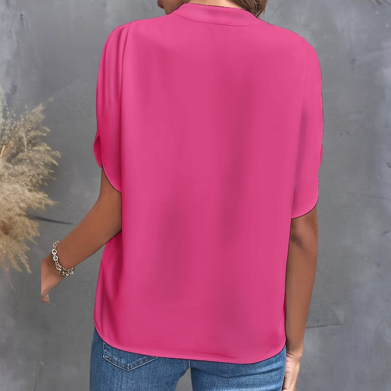 Blouse femme à encolure en V - Manches courtes