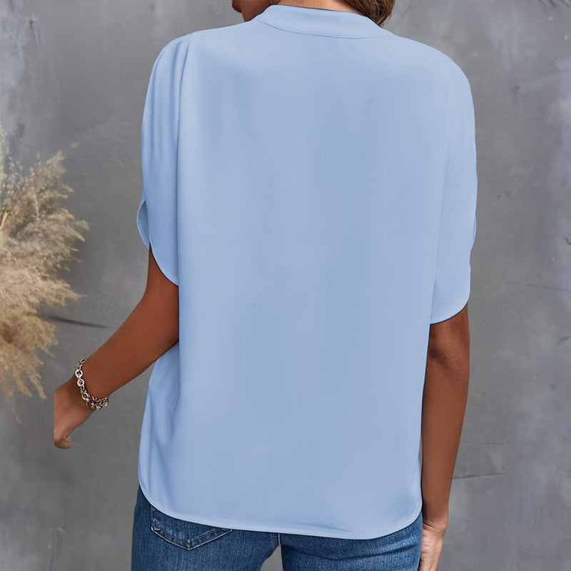 Blouse femme à encolure en V - Manches courtes