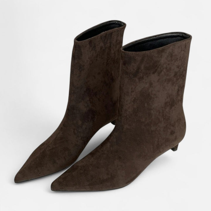 Bottes femme à bout pointu et petit talon - Modèle cheville