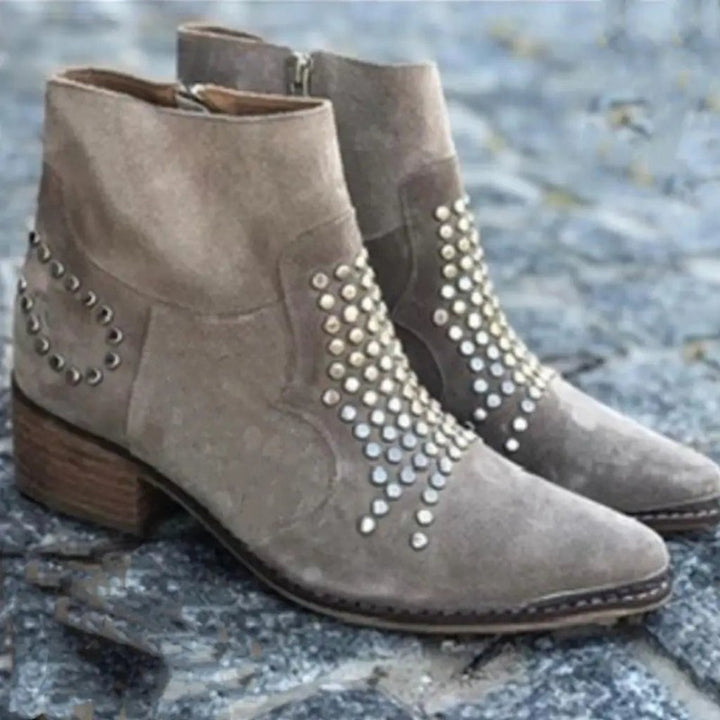 Bottes femmes à cheville - Détails cloutés
