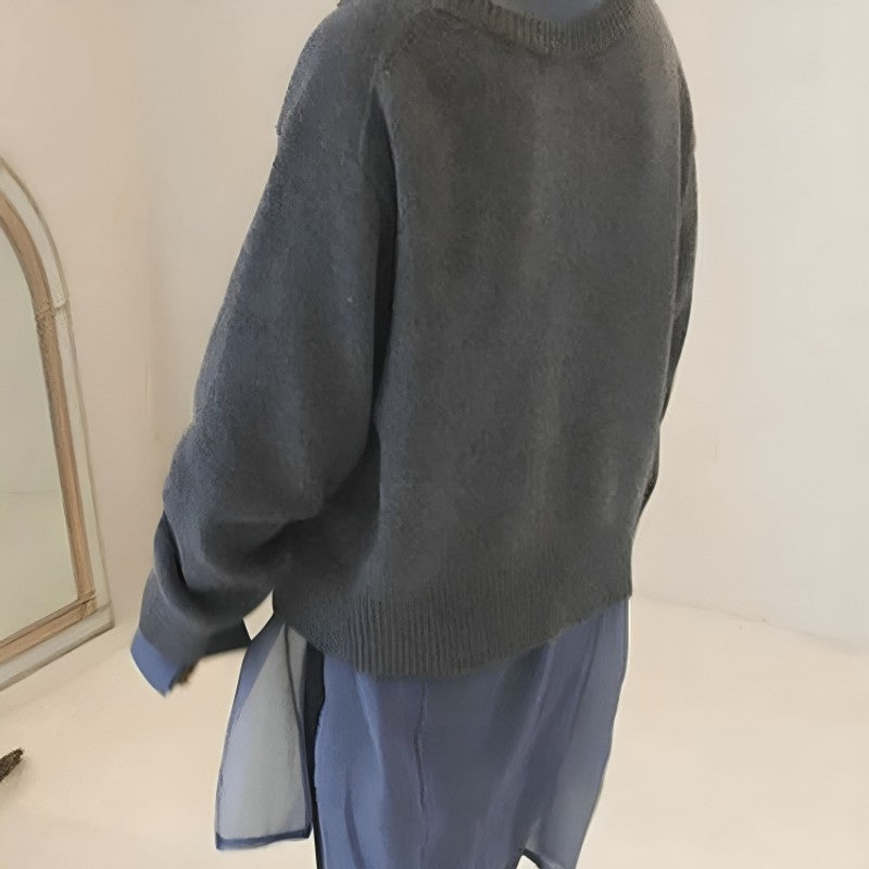 Cardigan femme à boutonnage asymétrique - Coupe relax