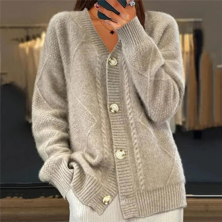 Cardigan femme à col en V - Finition boutonnée