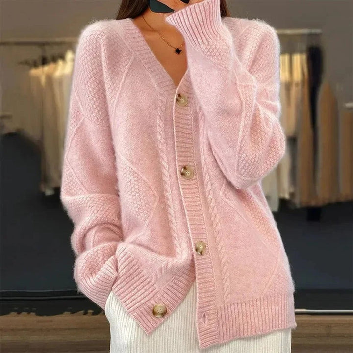 Cardigan femme à col en V - Finition boutonnée