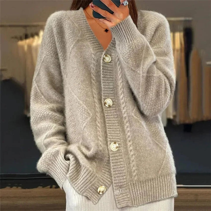 Cardigan femme à col en V - Finition boutonnée