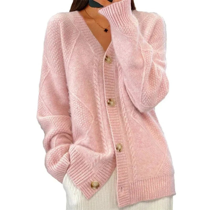 Cardigan femme à col en V - Finition boutonnée