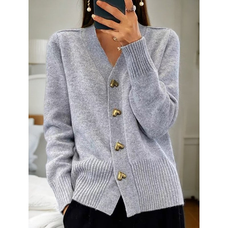 Cardigan femme à col en V - Manches longues