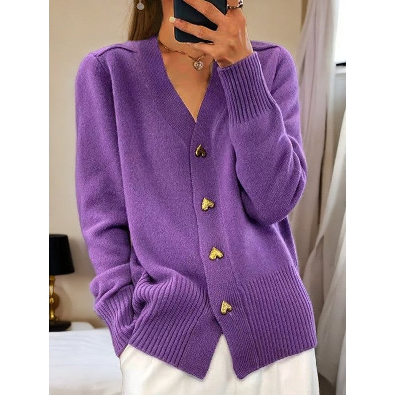 Cardigan femme à col en V - Manches longues
