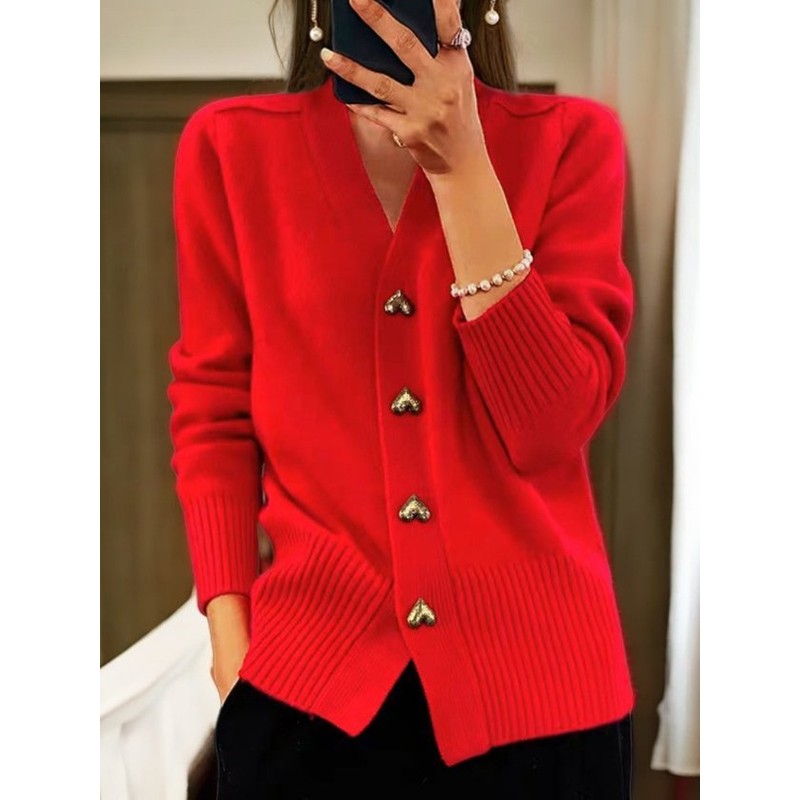 Cardigan femme à col en V - Manches longues