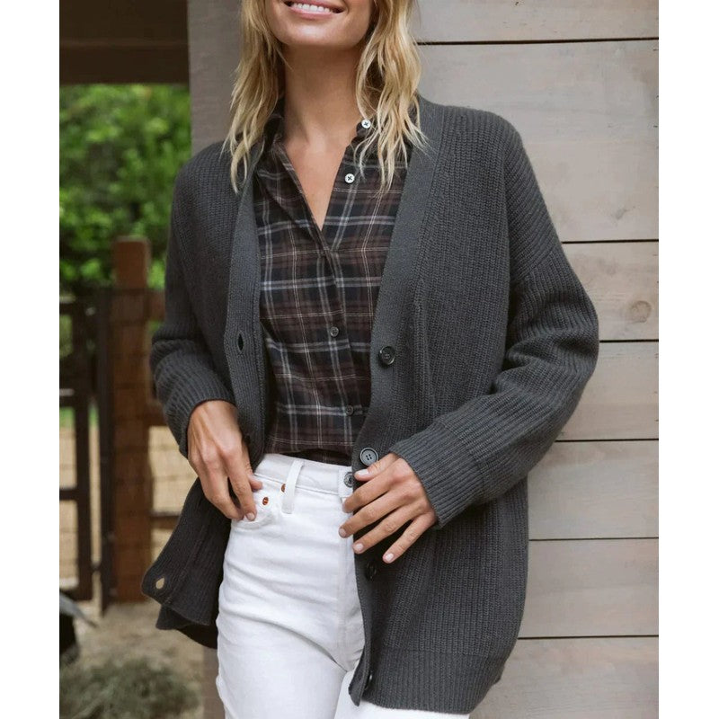 Cardigan femme à col V - Coupe oversize