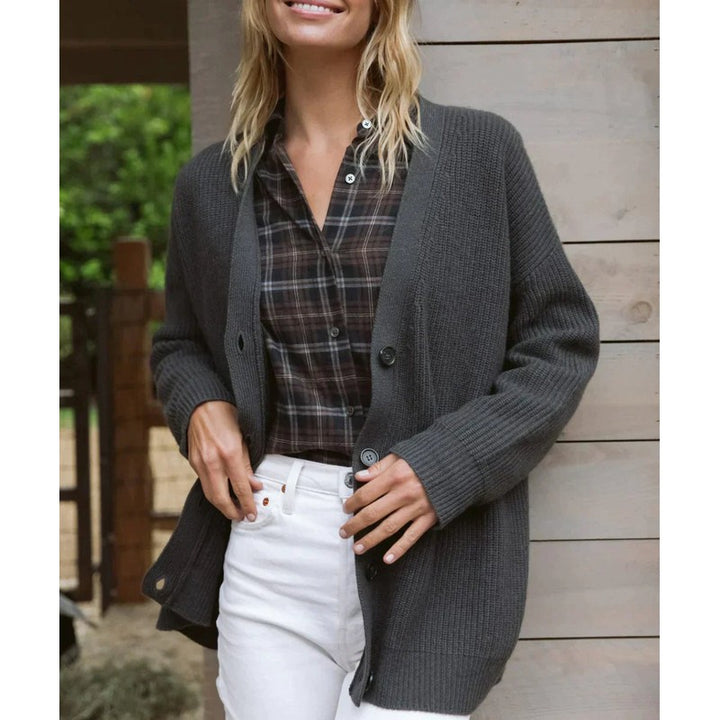 Cardigan femme à col V - Coupe oversize