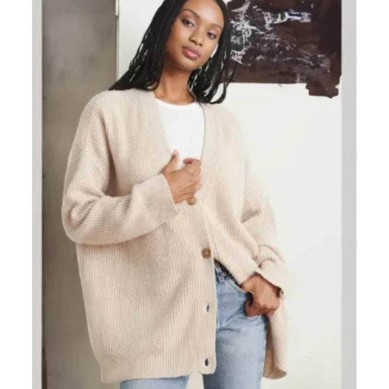 Cardigan femme à col V - Coupe oversize