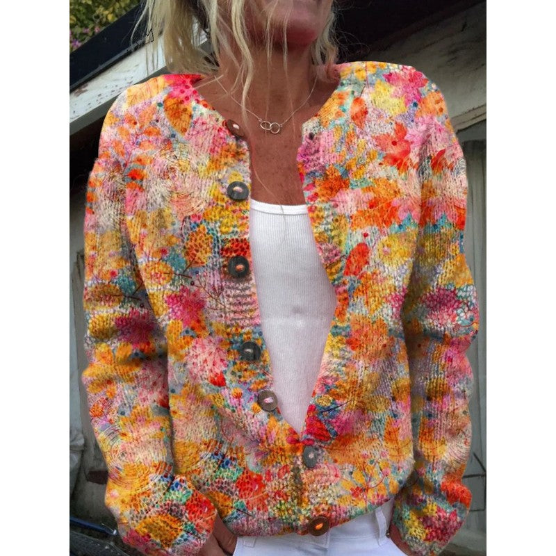 Cardigan Femme à Imprimé Floral - Couleurs Variées