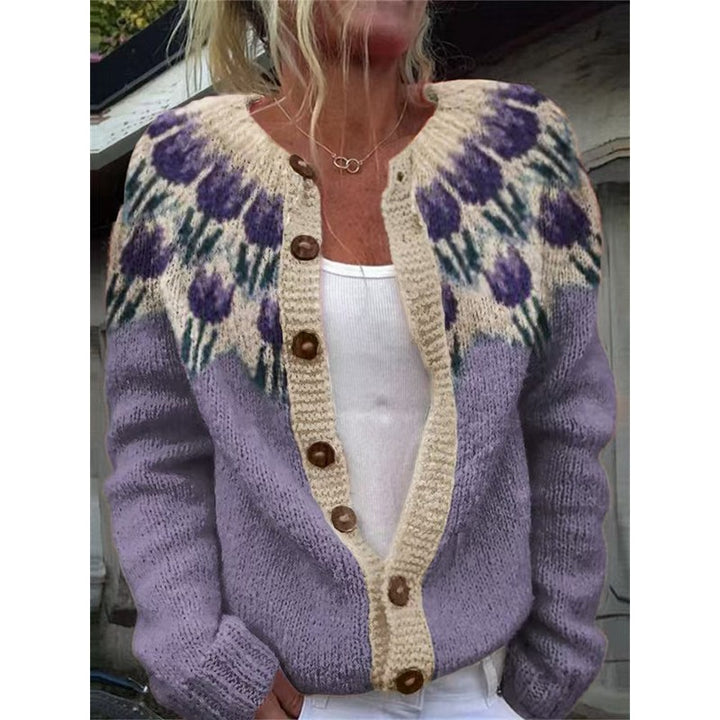 Cardigan femme à imprimé floral - Coupe ouverte