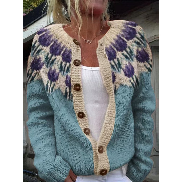 Cardigan femme à imprimé floral - Coupe ouverte