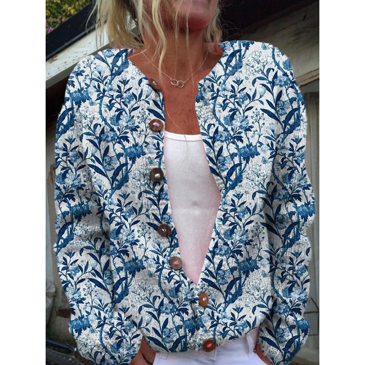 Cardigan femme à imprimé floral - Manches longues