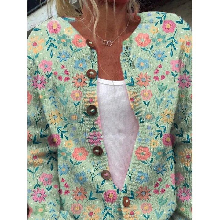 Cardigan femme à motif floral - Coupe oversize
