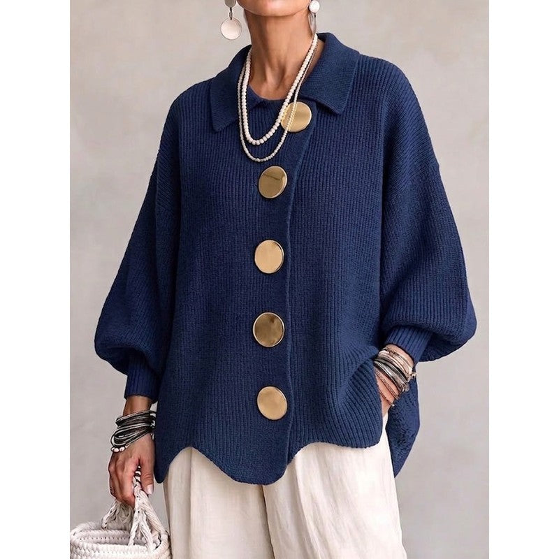 Cardigan Femme Oversize - Col Chemise