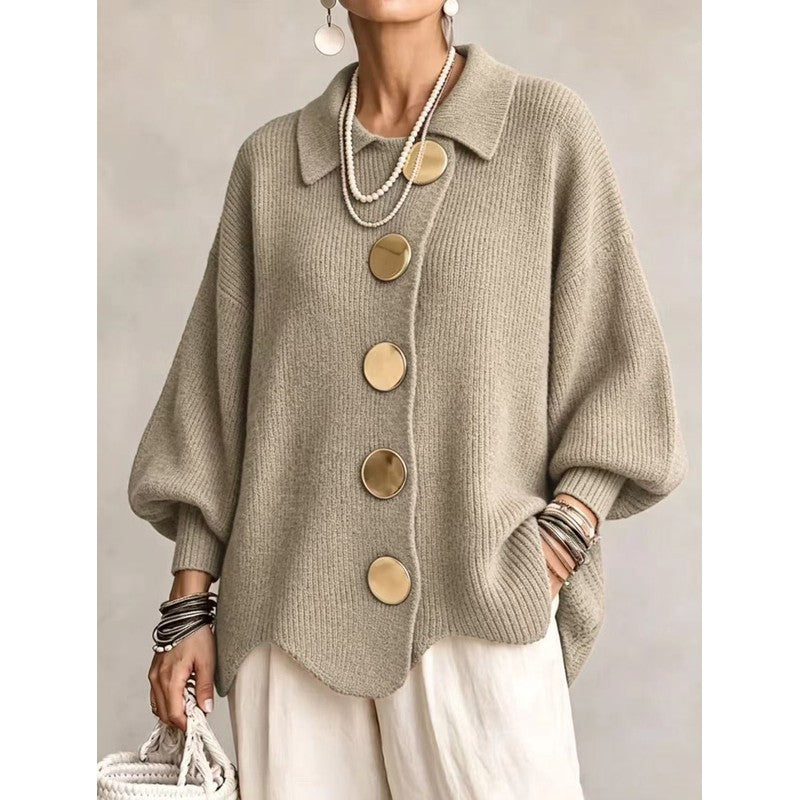 Cardigan Femme Oversize - Col Chemise