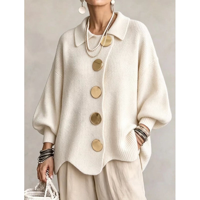 Cardigan Femme Oversize - Col Chemise