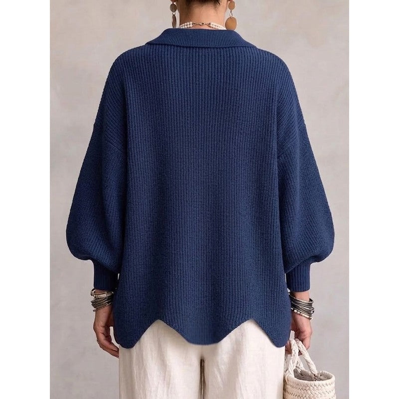 Cardigan Femme Oversize - Col Chemise