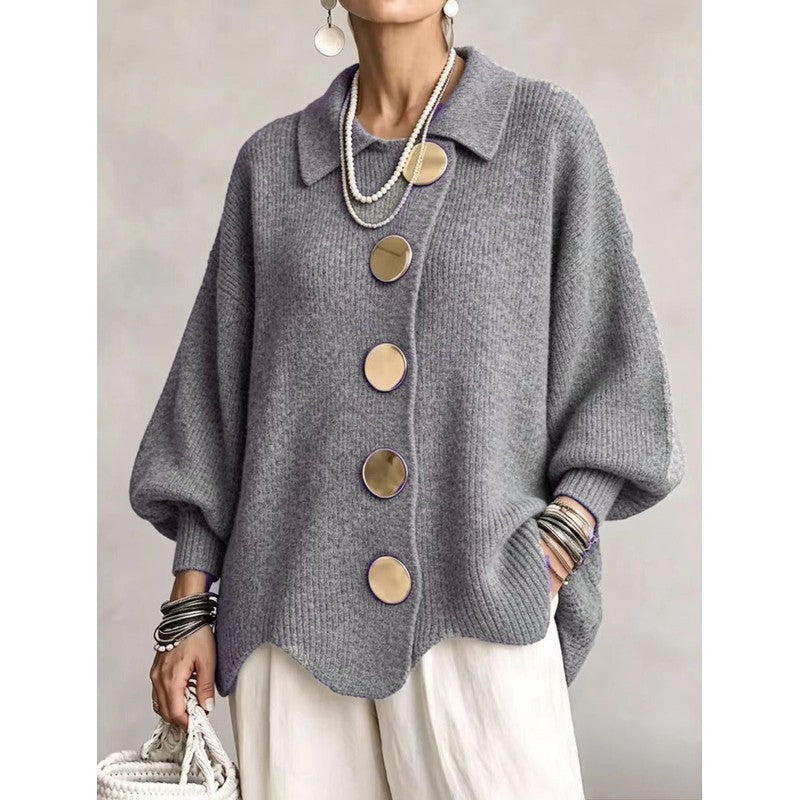Cardigan Femme Oversize - Col Chemise