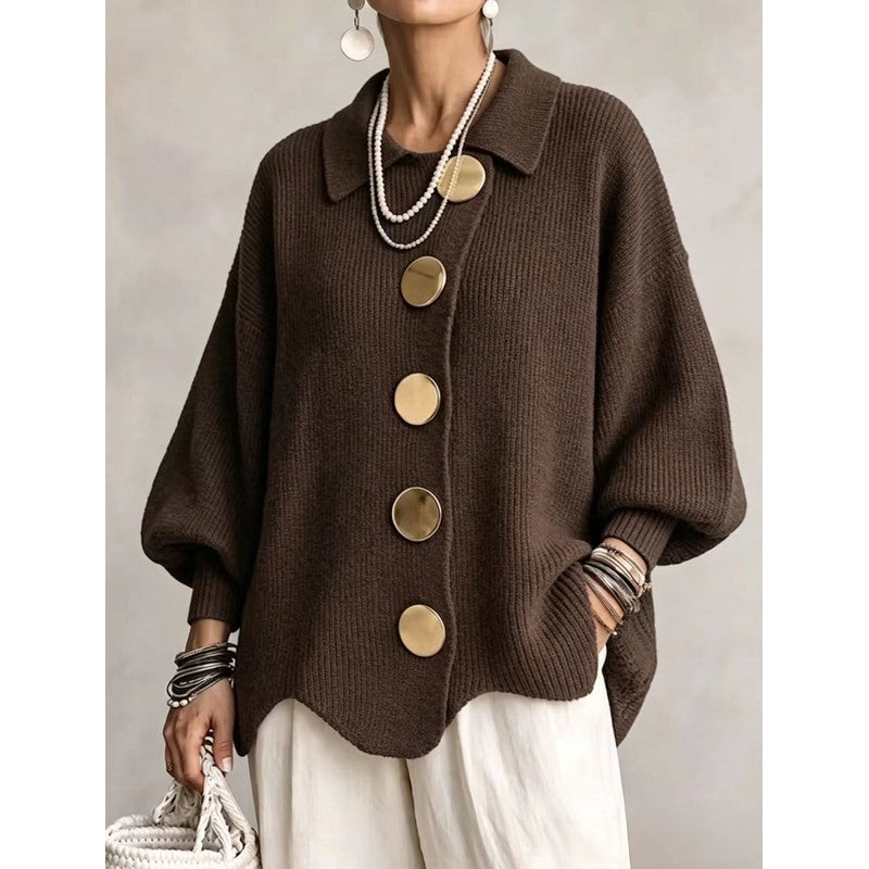Cardigan Femme Oversize - Col Chemise
