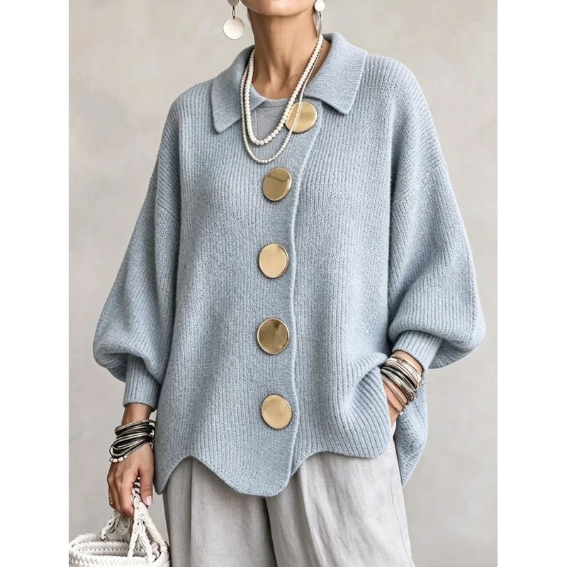 Cardigan Femme Oversize - Col Chemise