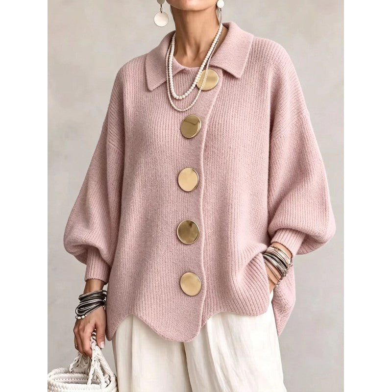 Cardigan Femme Oversize - Col Chemise