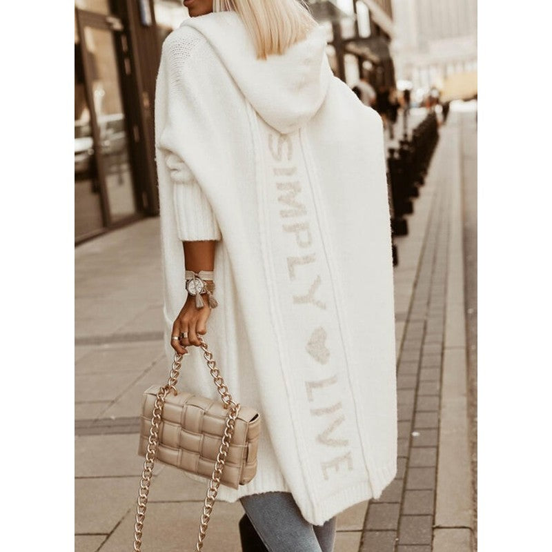 Cardigan long à capuche - Coupe ample et longueur genou