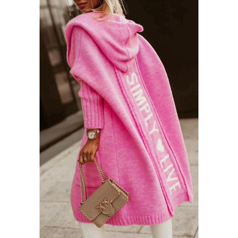 Cardigan long à capuche - Coupe ample et longueur genou