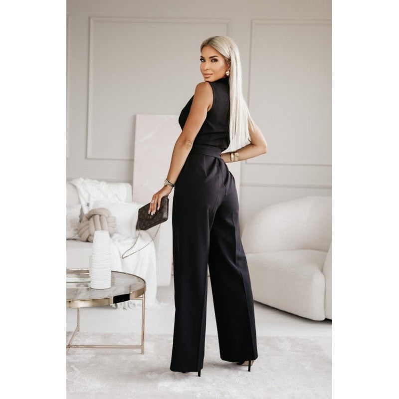 Combinaison Femme Sans Manches Cache-Coeur Jambe Large