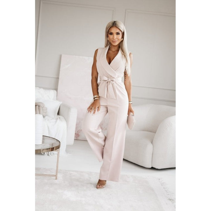 Combinaison Femme Sans Manches Cache-Coeur Jambe Large