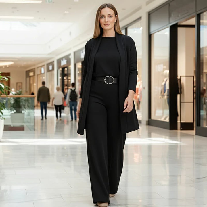 Ensemble femme élégant - Cardigan long et pantalon large