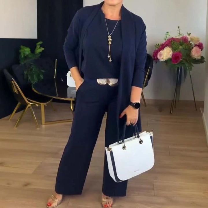 Ensemble femme élégant - Cardigan long et pantalon large