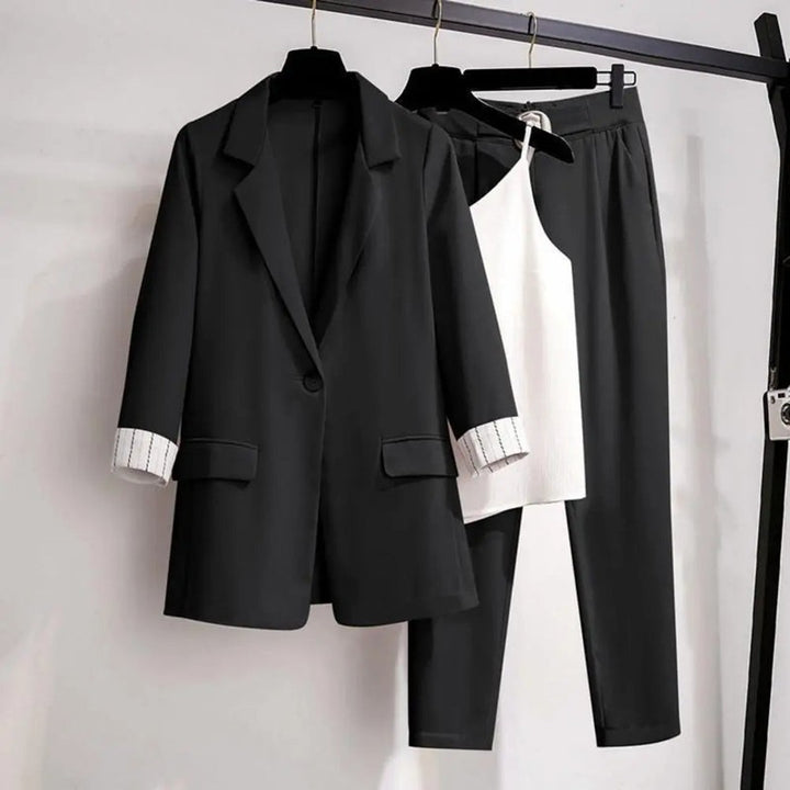 Ensemble Trois Pièces Femme Blazer Cintré et Pantalon