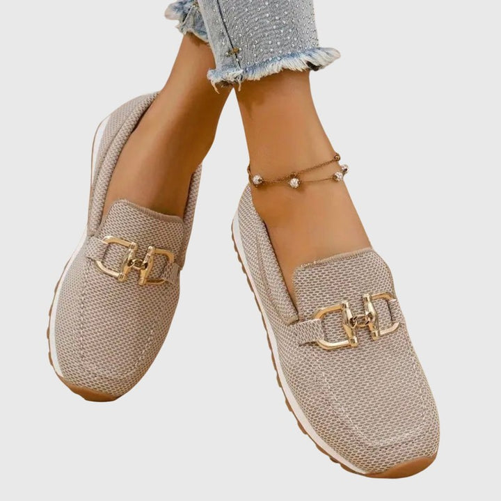 Loafers femme à empiècement métallique - Silhouette sans lacets